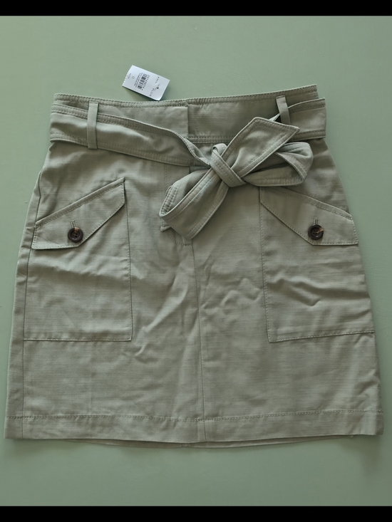Ann Taylor Dresses & Skirts - NWT Ann Taylor Petite Sage Green Belted Cargo Mini Skirt - Size 0P